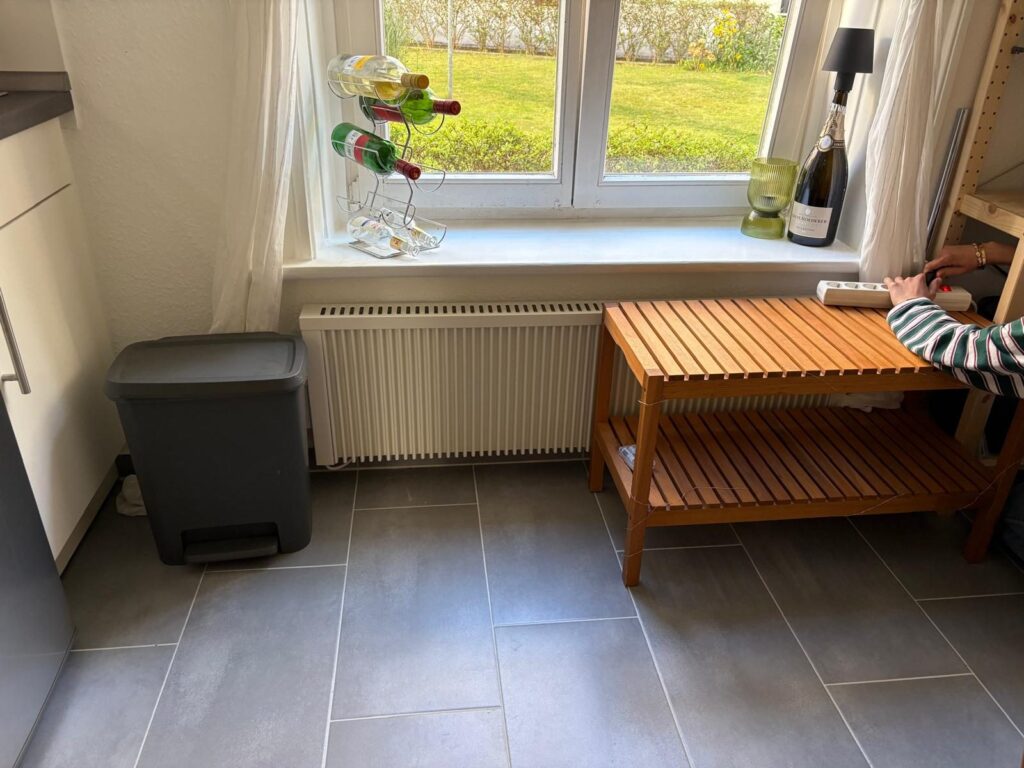 Elektrische Flächenspeicherheizung im Wohnraum, Beispiel 8