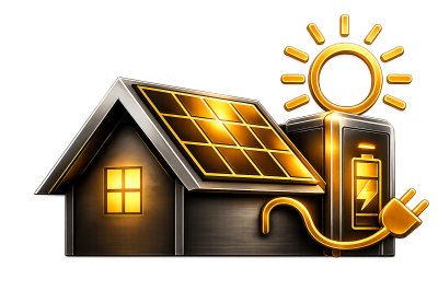 Symbol für Photovoltaik, Batteriespeicher und Eigenversorgung von Energiekonzept Nordwest