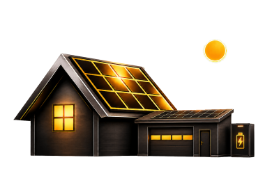 Symbol für Photovoltaik, Batteriespeicher und Eigenversorgung von Energiekonzept Nordwest